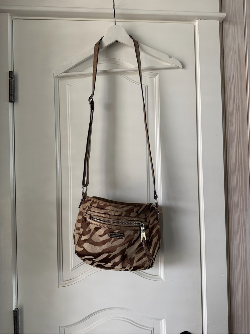 Dana Buchman Brown Zebra-Print Crossbody Bag